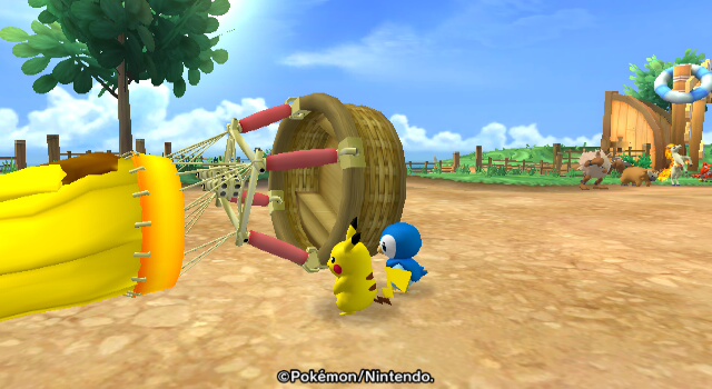 Pikachu and Piplup try to escape the cuteness of it all