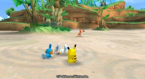 Pikachu chills with some water types