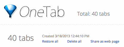 OneTab: Tab-Tastic Web Browser Management